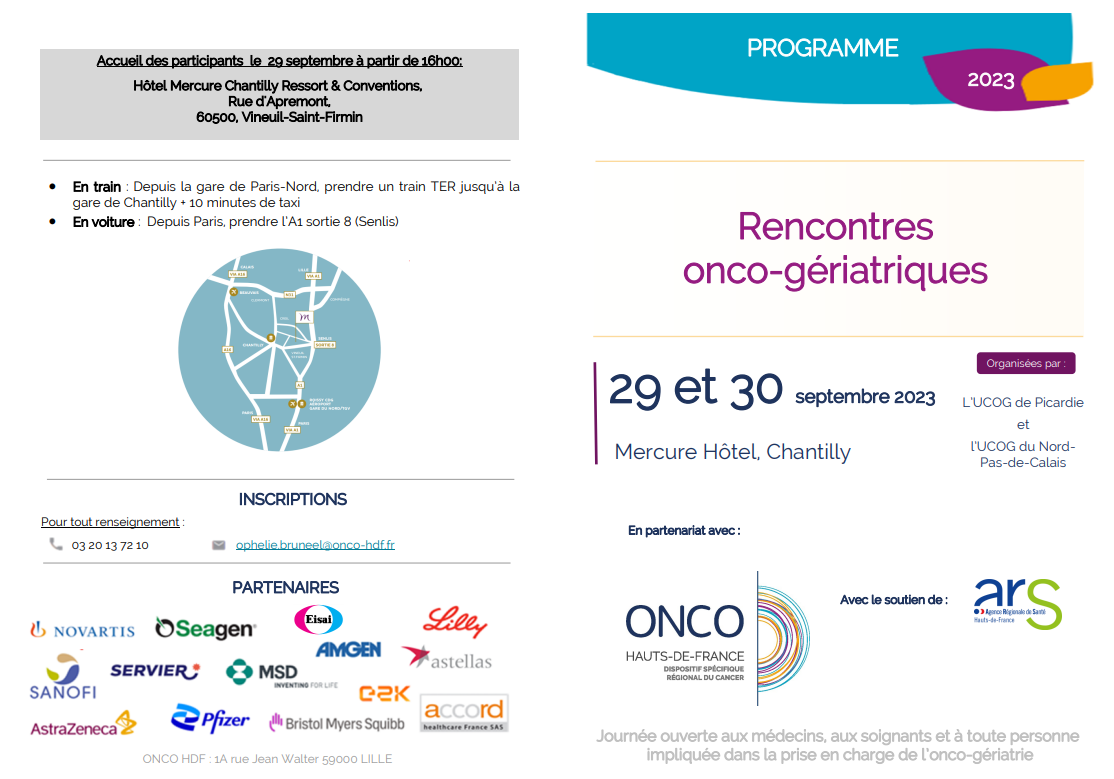 Rencontres onco-gériatriques du 22 mars 2024 à Lille 7